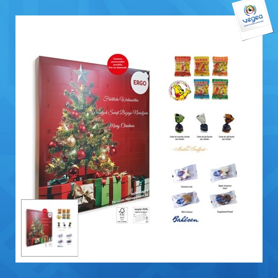 Calendrier de l'avent xxl, haribo publicitaire noel
