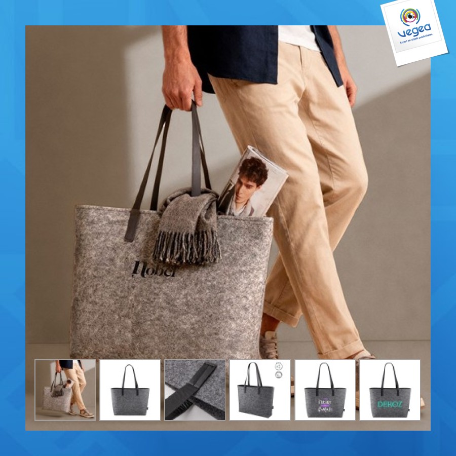 Sac feutre anses simili cuir