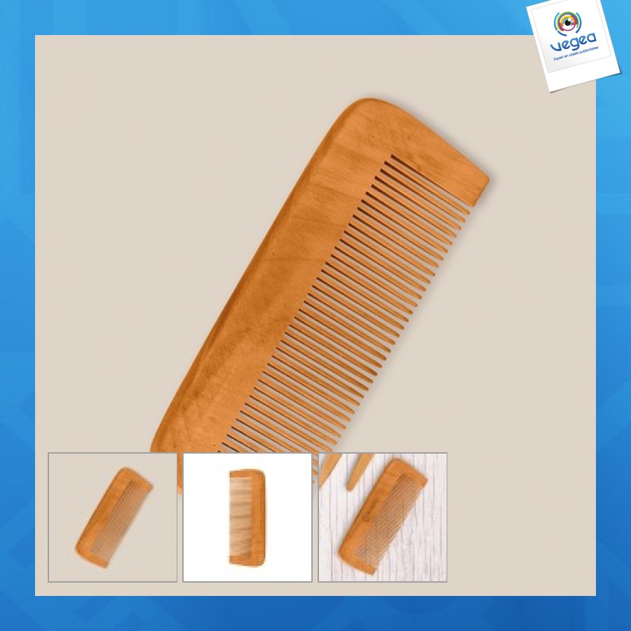 Peigne personnalisable en bois naturel