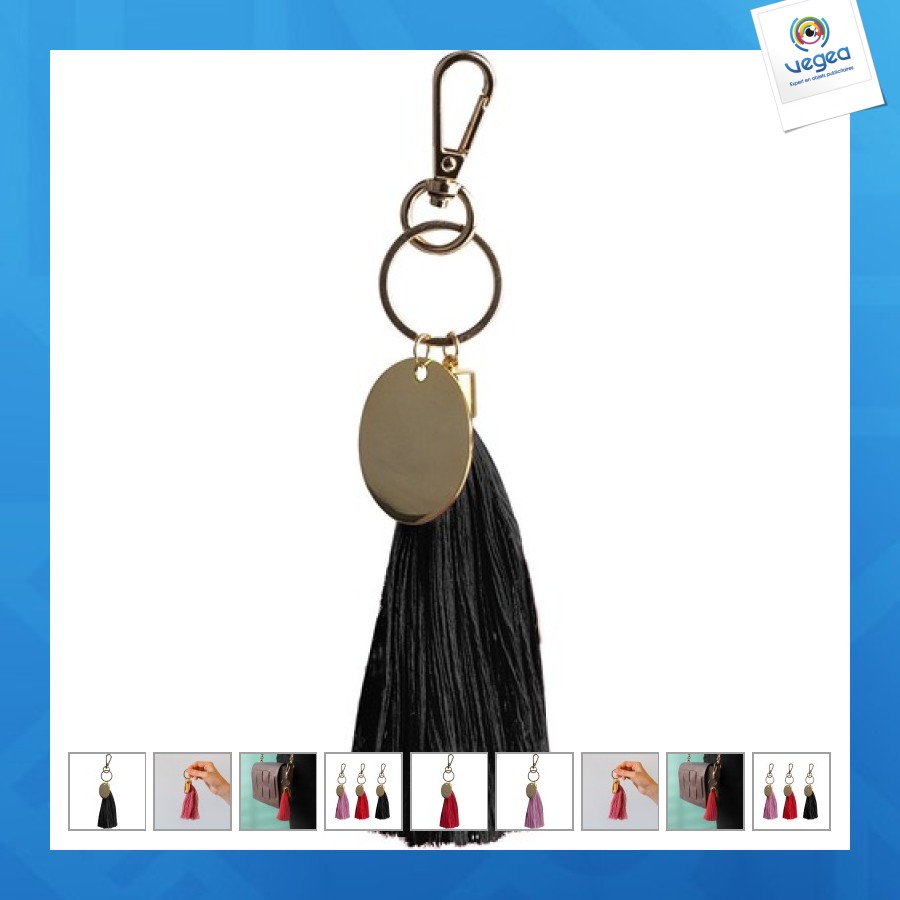 Porte-clés long pompon personnalisable