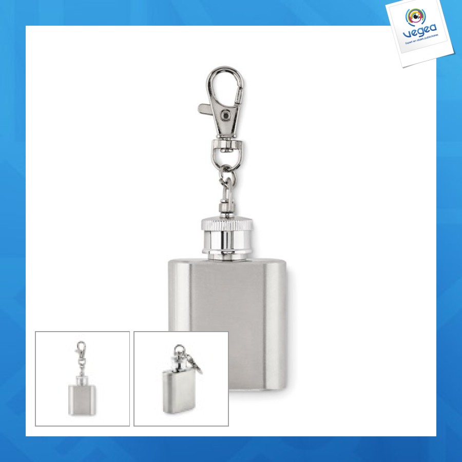 Porte-clés avec mini flasque personnalisable