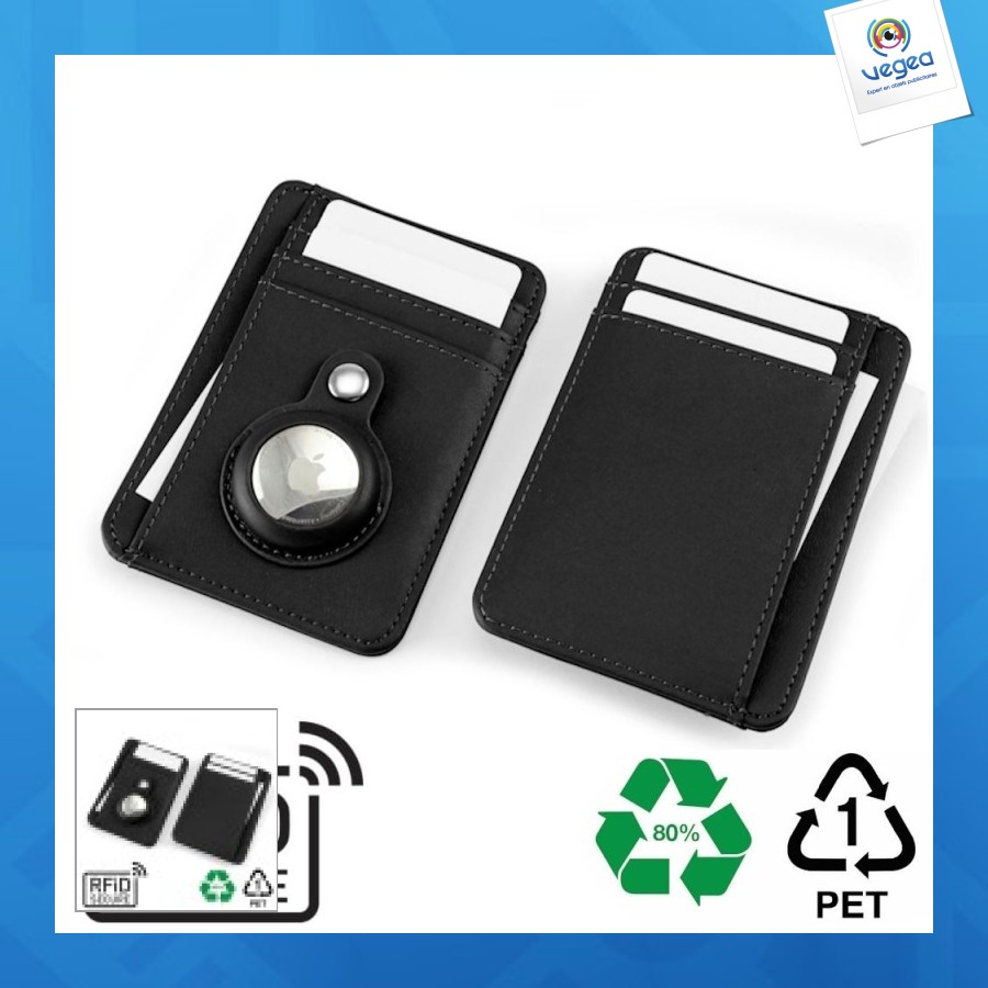 Porte-cartes airtag anti-rfid en rpet - stock