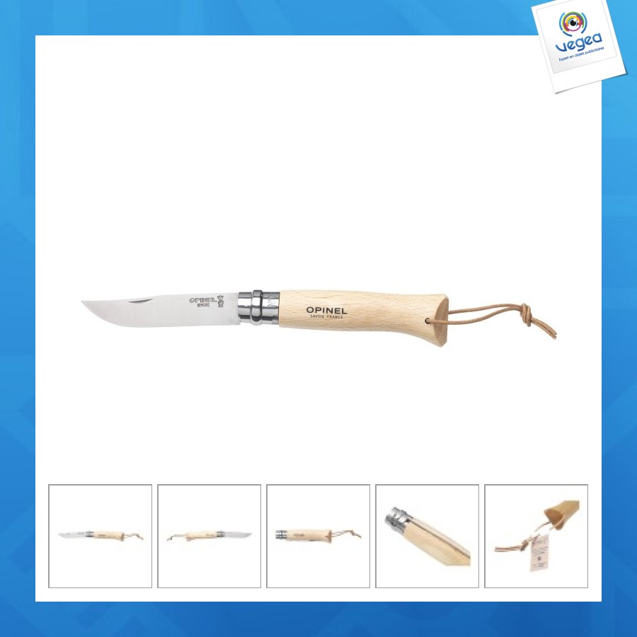 Opinel inox no 8 couteau de poche publicitaire
