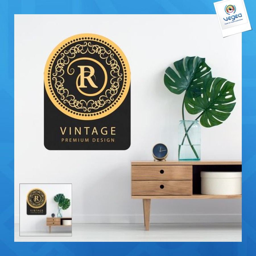 Autocollant avec logo mural