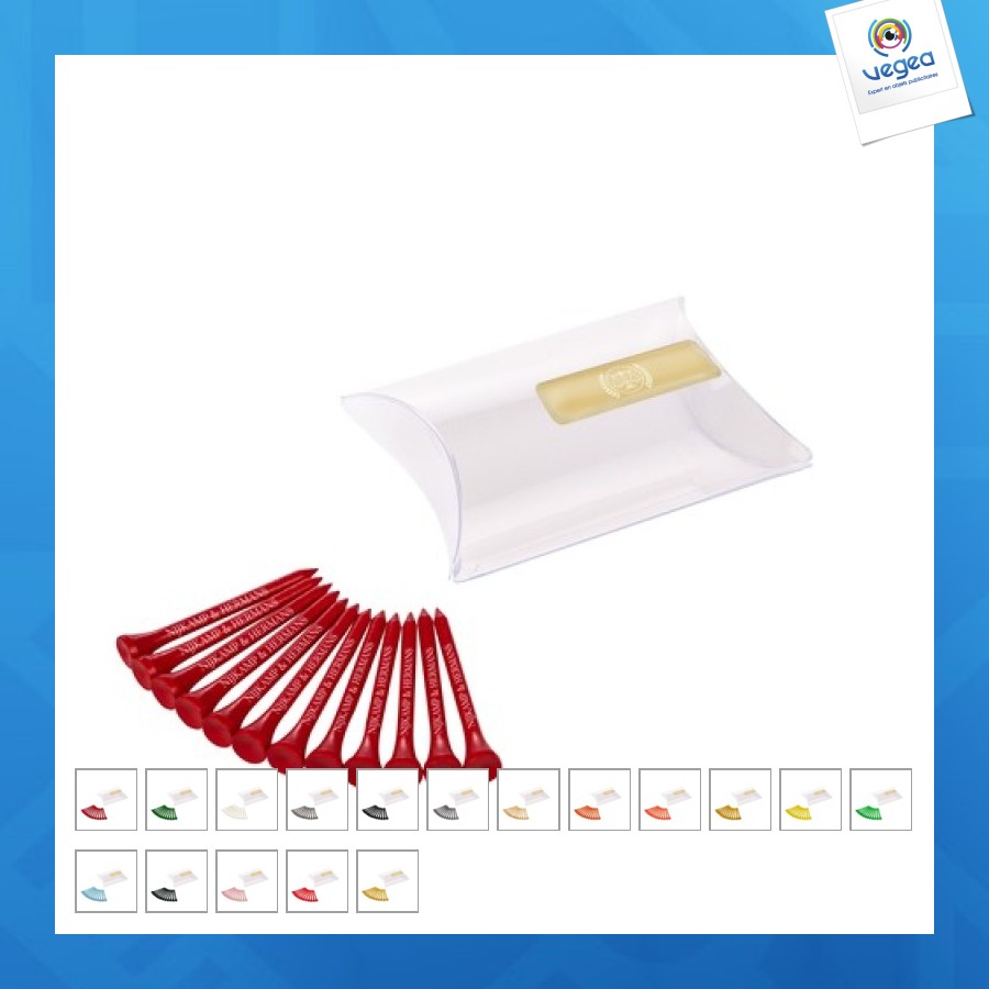 Pillow pack with 12 tees personnalisables 70mm