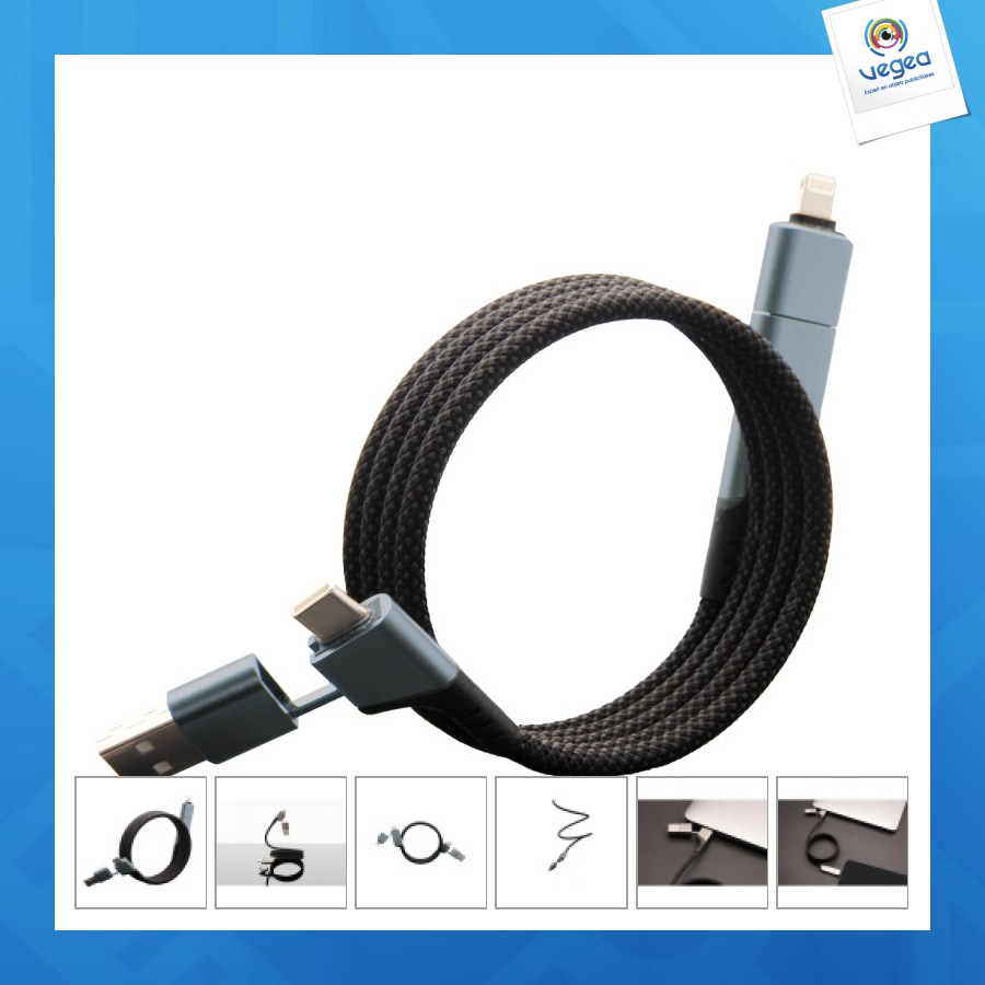 Câble personnalisé magnétique 4-en-1 ultra fast charge 100w import