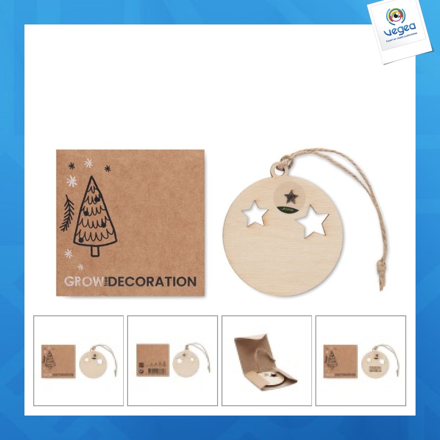 Décoration de sapin en bois