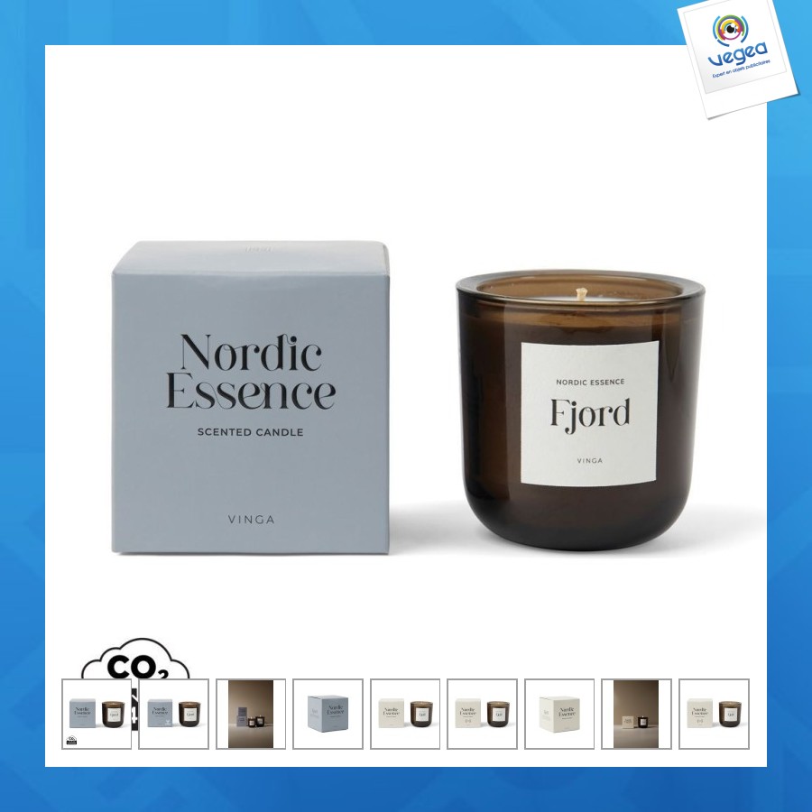 Vinga grande bougie parfumée avec logo nordic