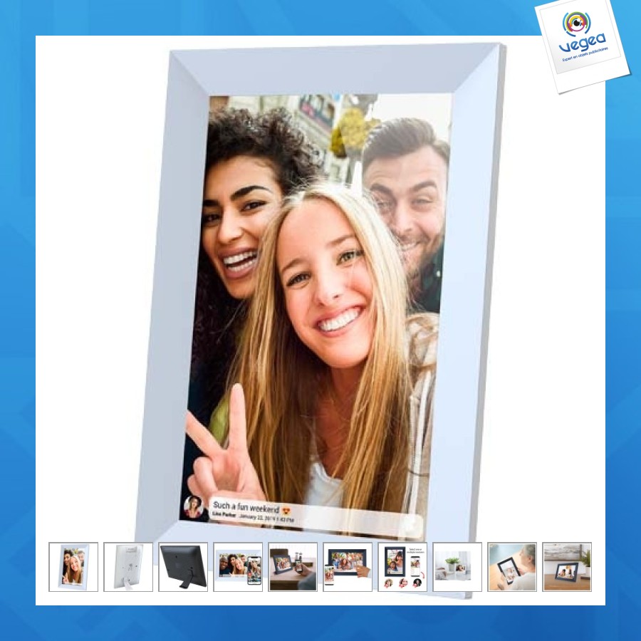 Cadre photo personnalisé numérique 10 prixton prado frameo avec wi-fi