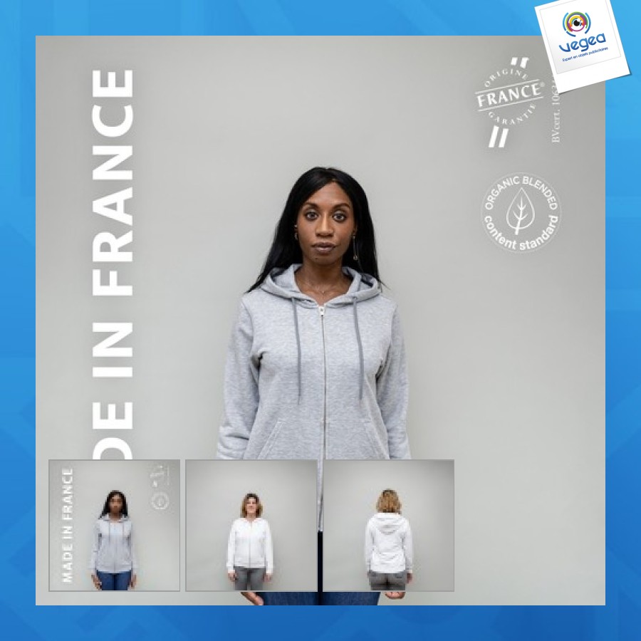 Hoodie femme zippé