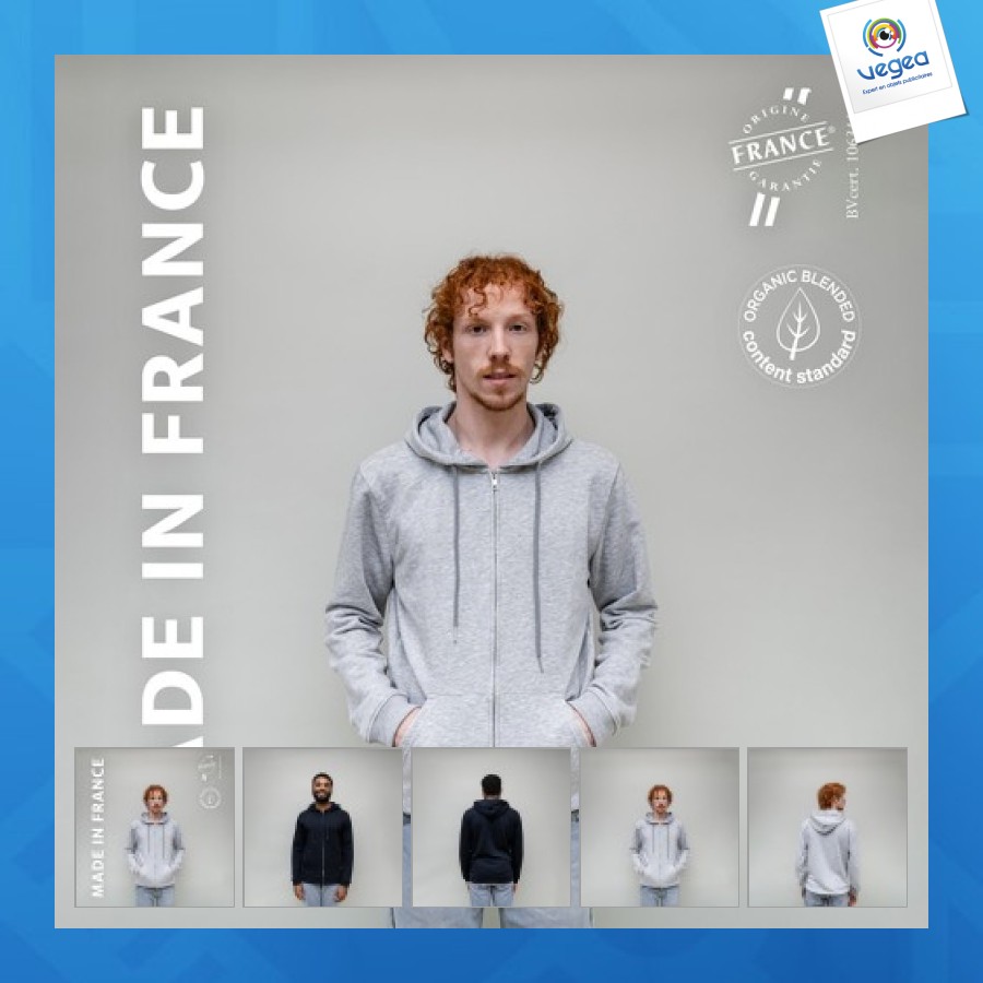 Hoodie homme zippé