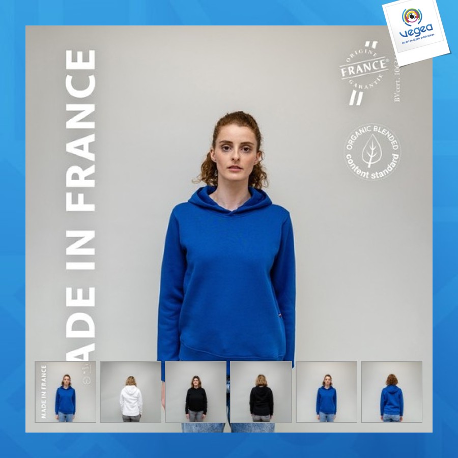 Sweat personnalisé capuche femme molletonné