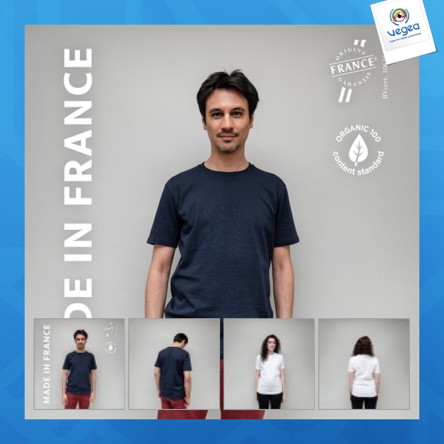 T-shirt avec logo unisexe 240g col rond