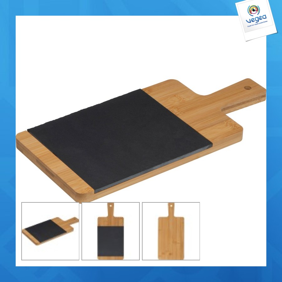 Planche en bambou avec insert en ardoise