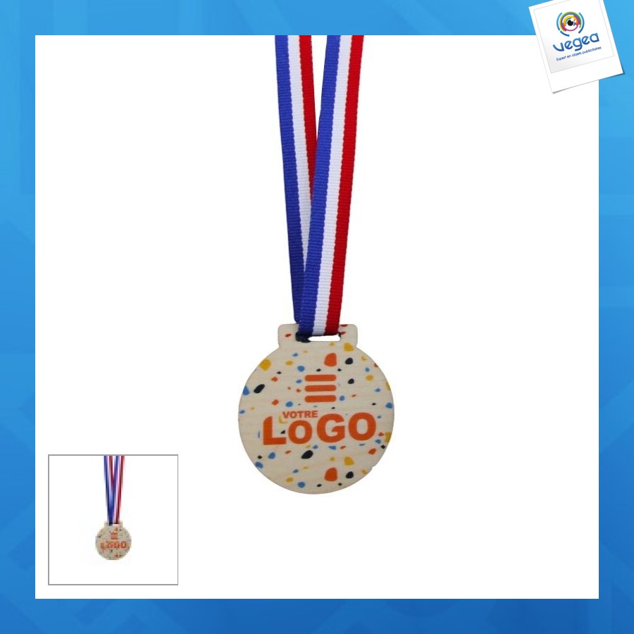Médaille promotionnelle bois ronde - ø5cm