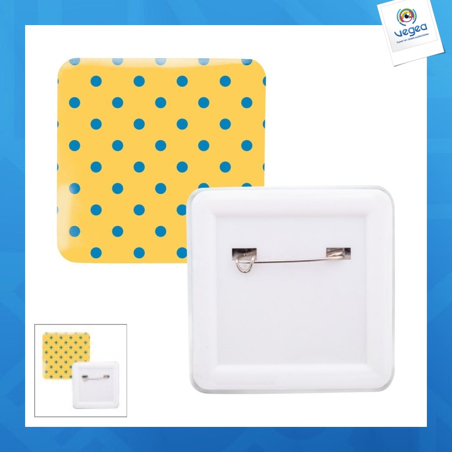 Squarebadge personnalisable maxi badge fermeutre épingle