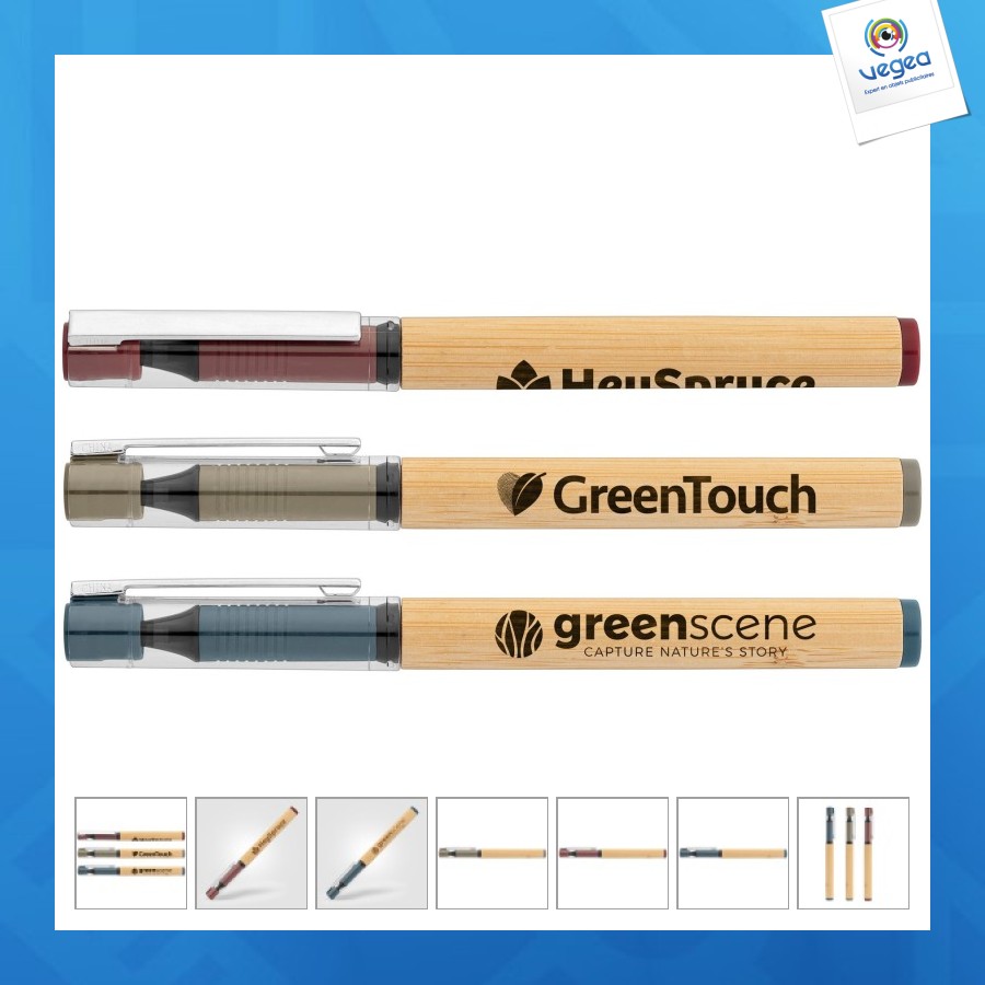 Harmony bamboo stylo publicitaire gel gravure laser