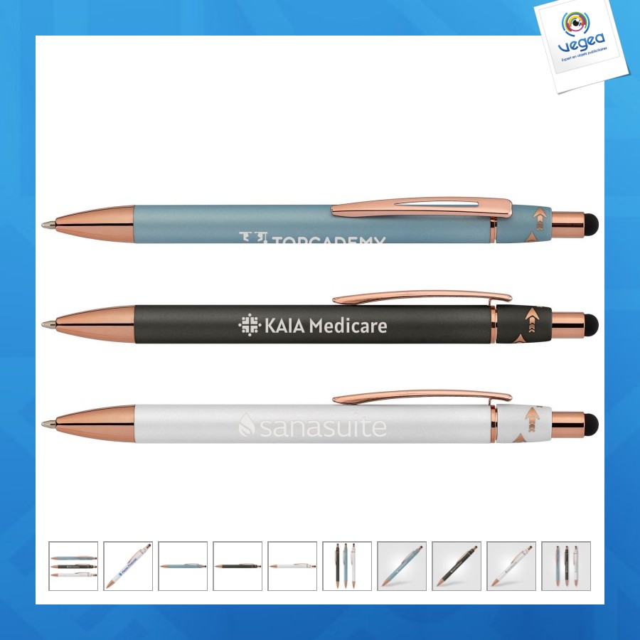Orbit spinner stylo métal personnalisable avec stylet colour jet