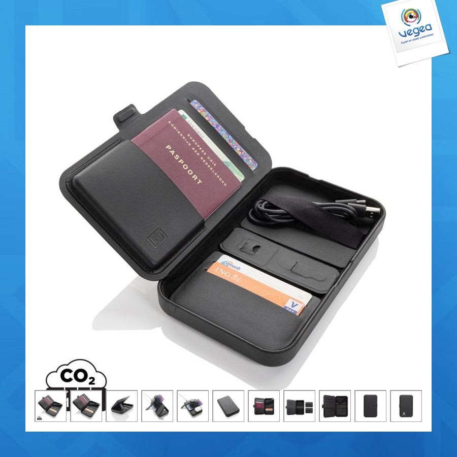 étui de voyage avec chargeur 3 en 1 en pu rcs swiss peak