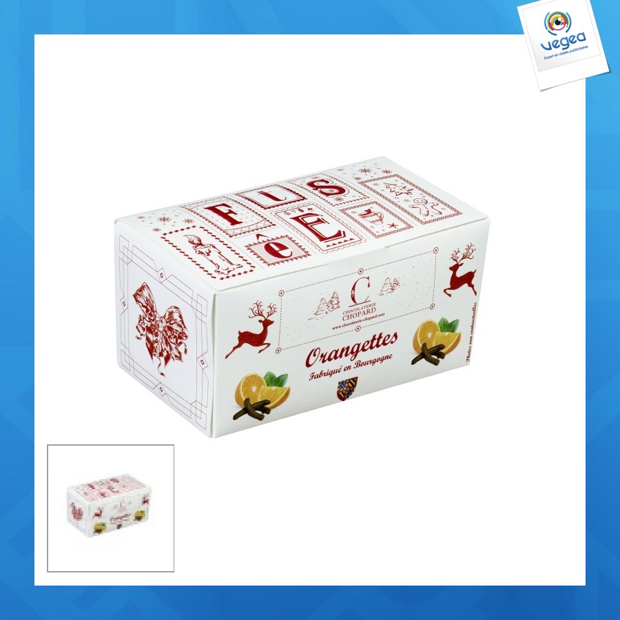 Ballotin festif d'orangettes au chocolat noir de 70g