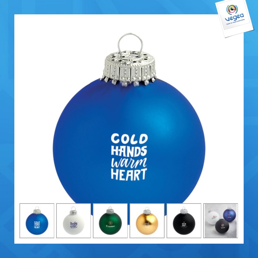 Boule de noël personnalisable ø6cm - fabriquée en europe