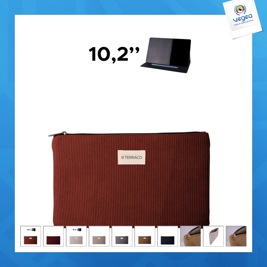 Sacoche tablette 10,2" velours côtelé