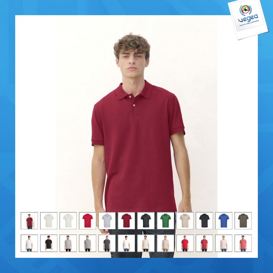 Polo manches courtes personnalisé 210g/m² pacific