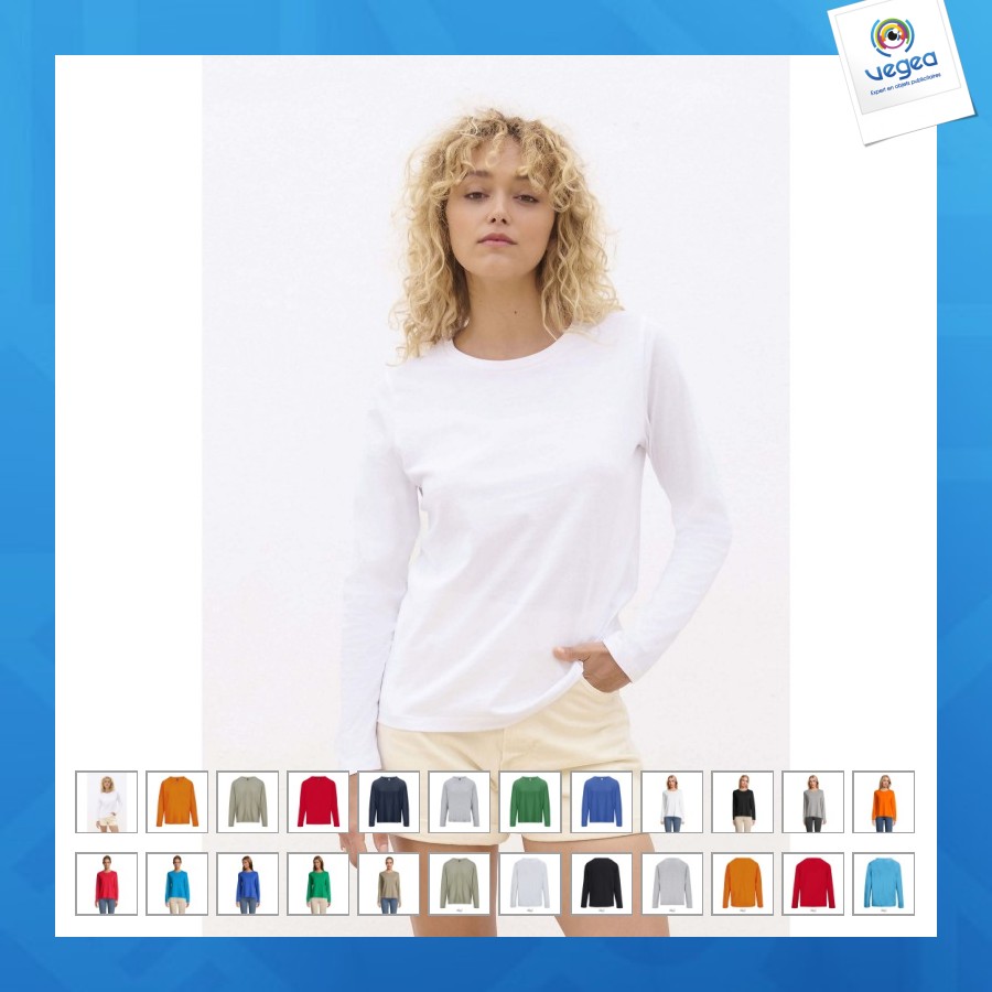 T-shirt publicitaire manches longues monarch femme