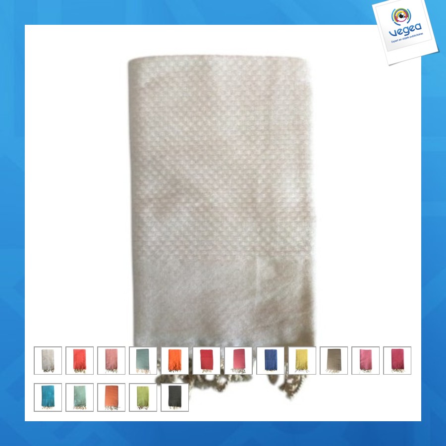Fouta nid d'abeille personnalisée unie
