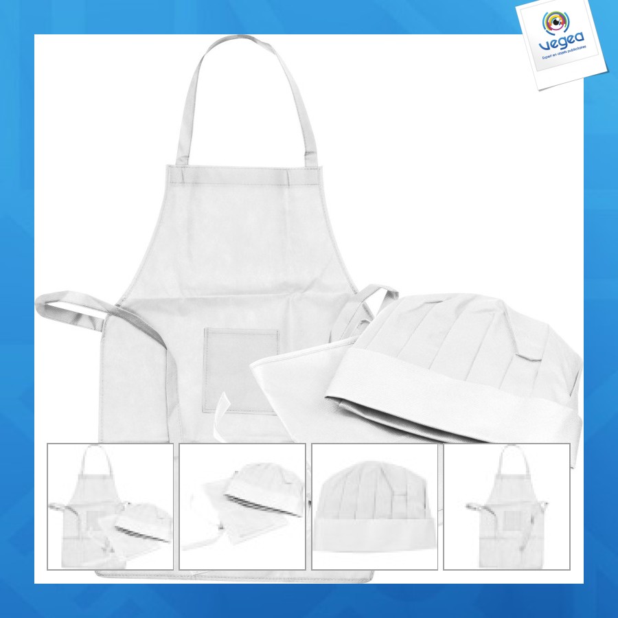 Set de cuisine pour enfants non tissé tablier casquette