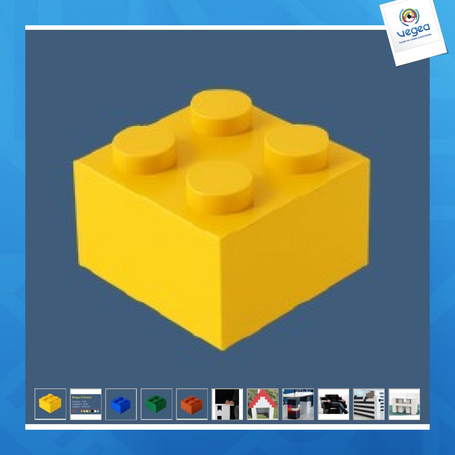 Brique géante 2x2 tenons