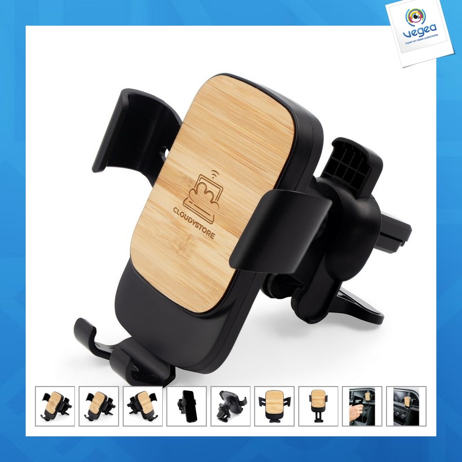 Support de téléphone personnalisable portable gravity pour voiture, chargeur sans fil 15w - amberle