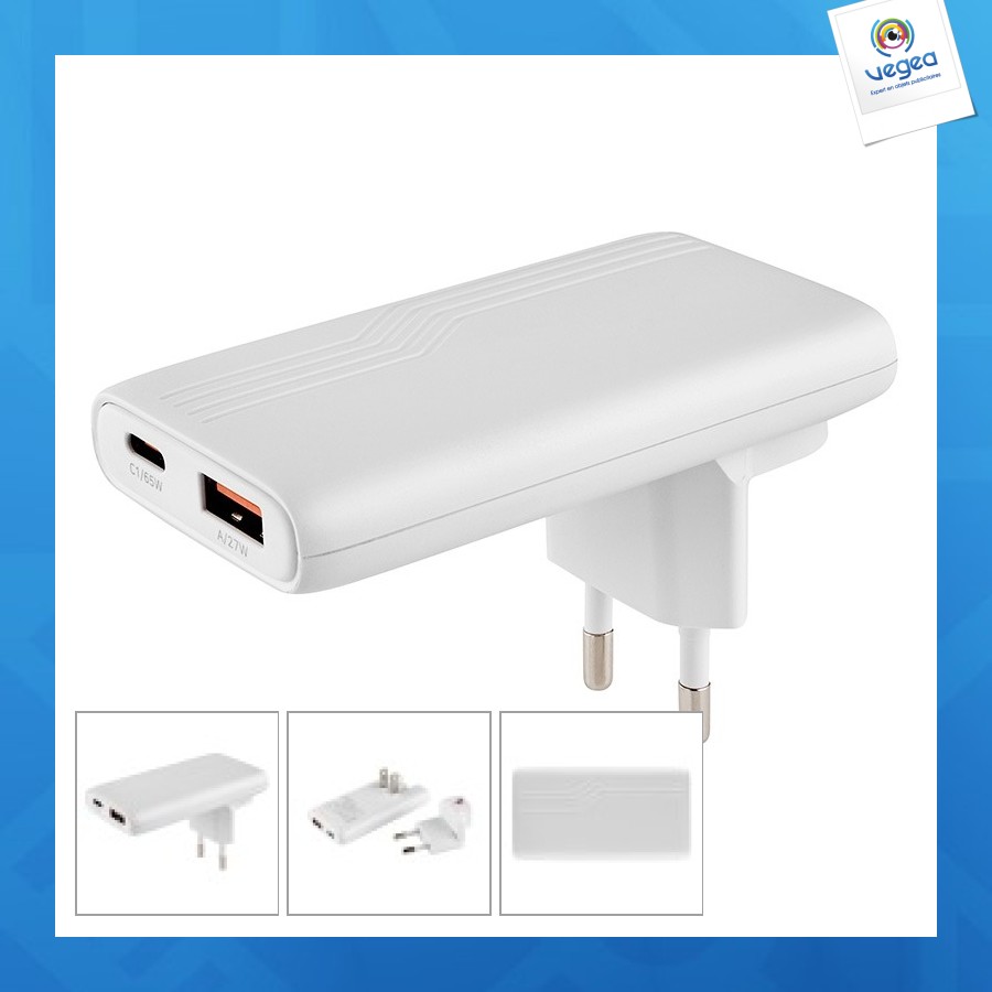 Chargeur secteur / adaptateur universel personnalisé gan metmaxx