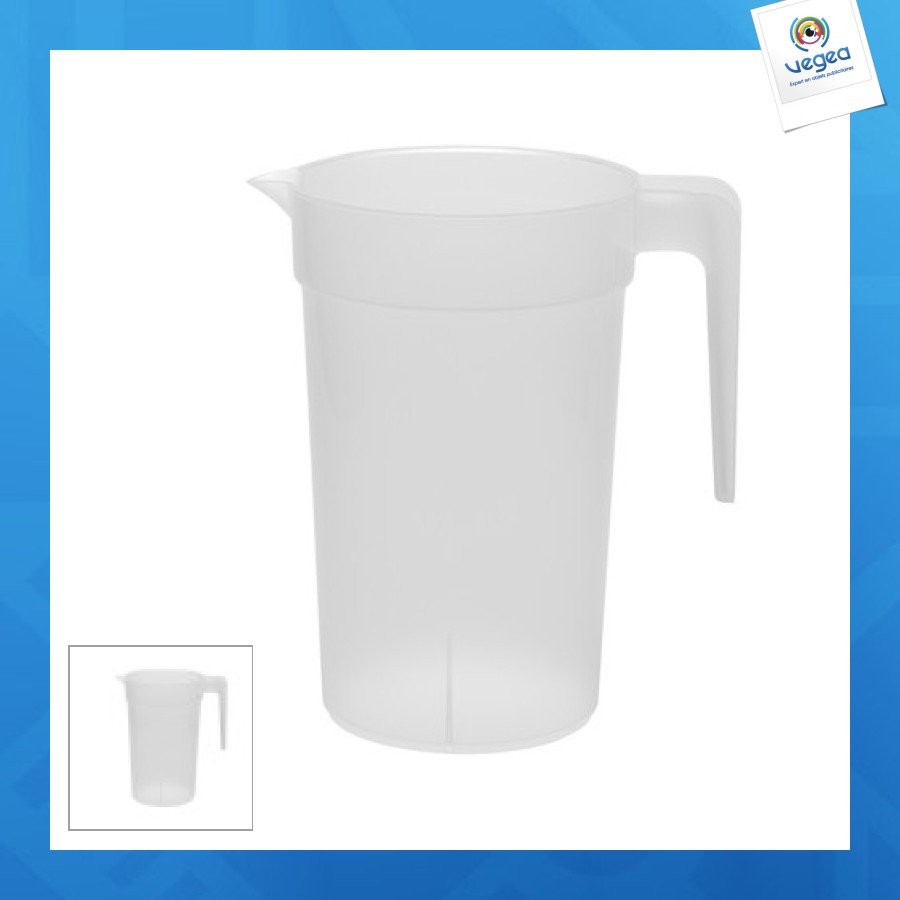 Pichet personnalisé 1,5l réutilisable en polypropylène pp givré