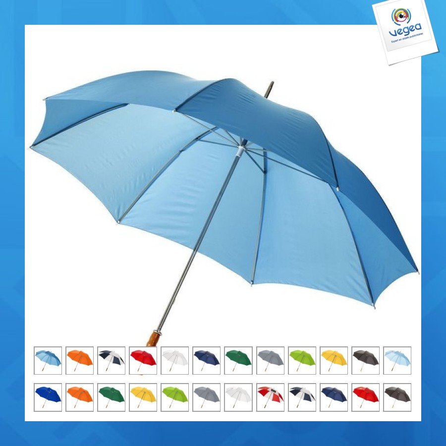 Parapluie golf publicitaire 30 avec poignée en bois karl