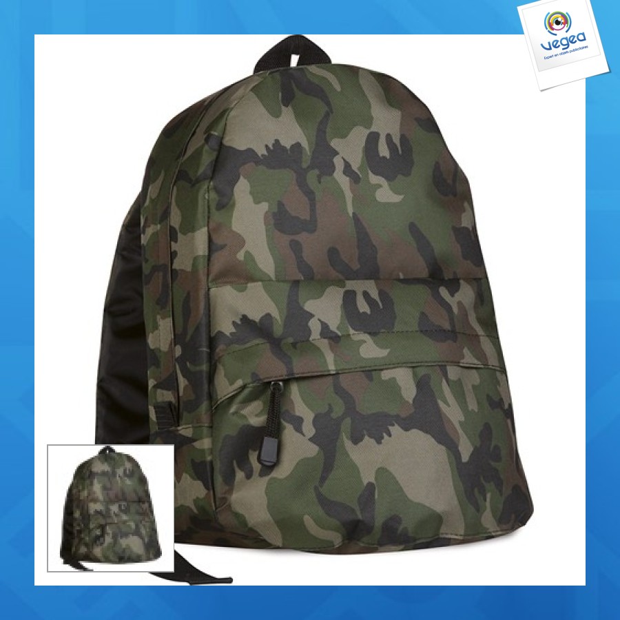 Sac à dos publicitaire urbain camouflage en polyester 600d