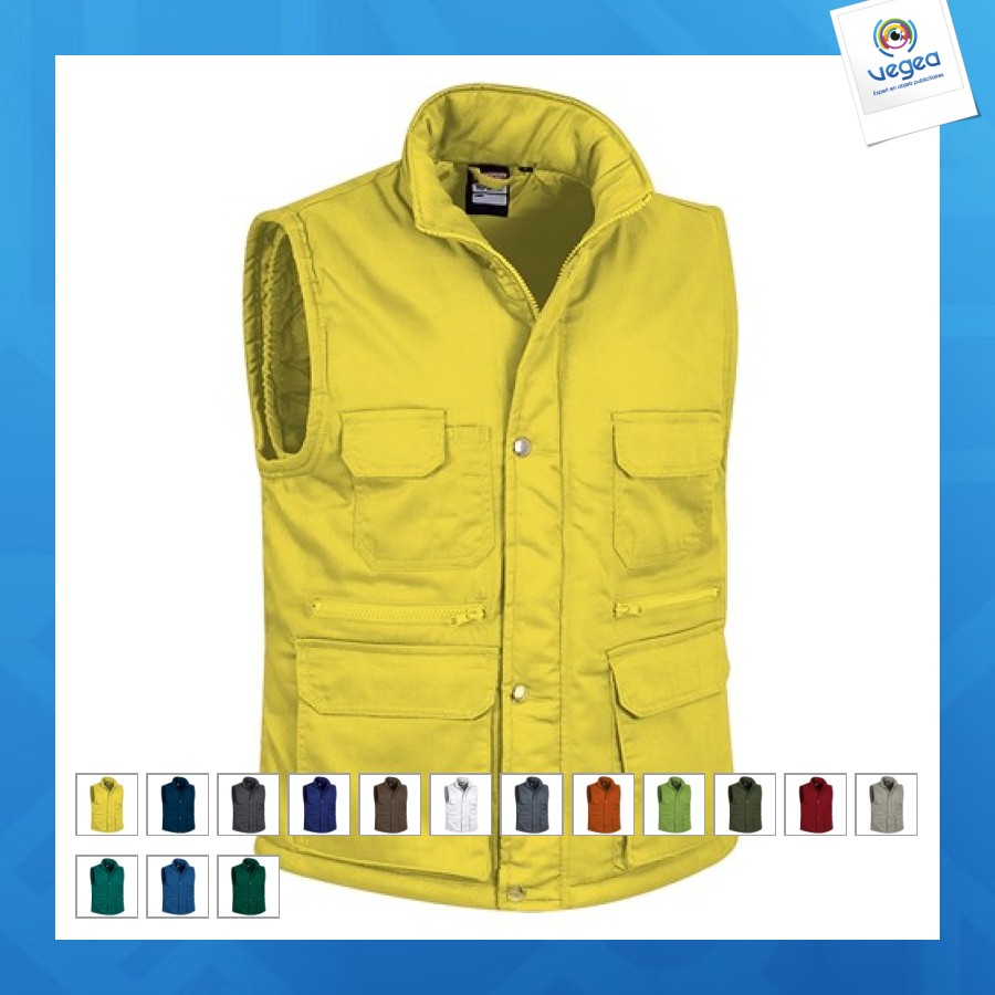 Gilet multipoches promotionnel matelassé