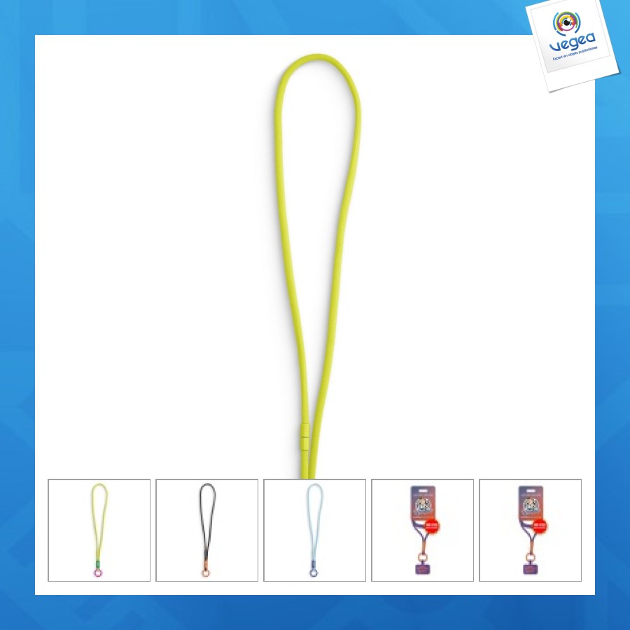 Lanyard personnalisable avec squeezer élastique logo quadri transfert - made in europe