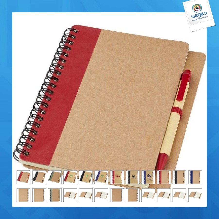 Carnet publicitaire de notes recyclé avec stylo priestly