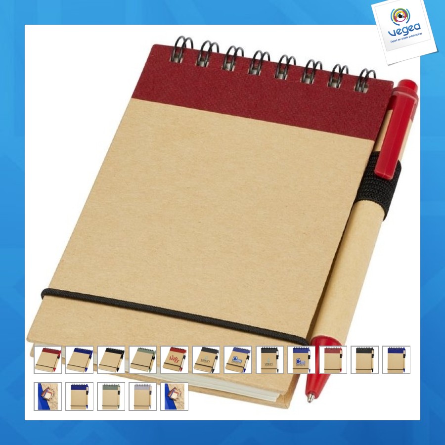 Bloc-notes recyclé format a7 avec stylo zuse