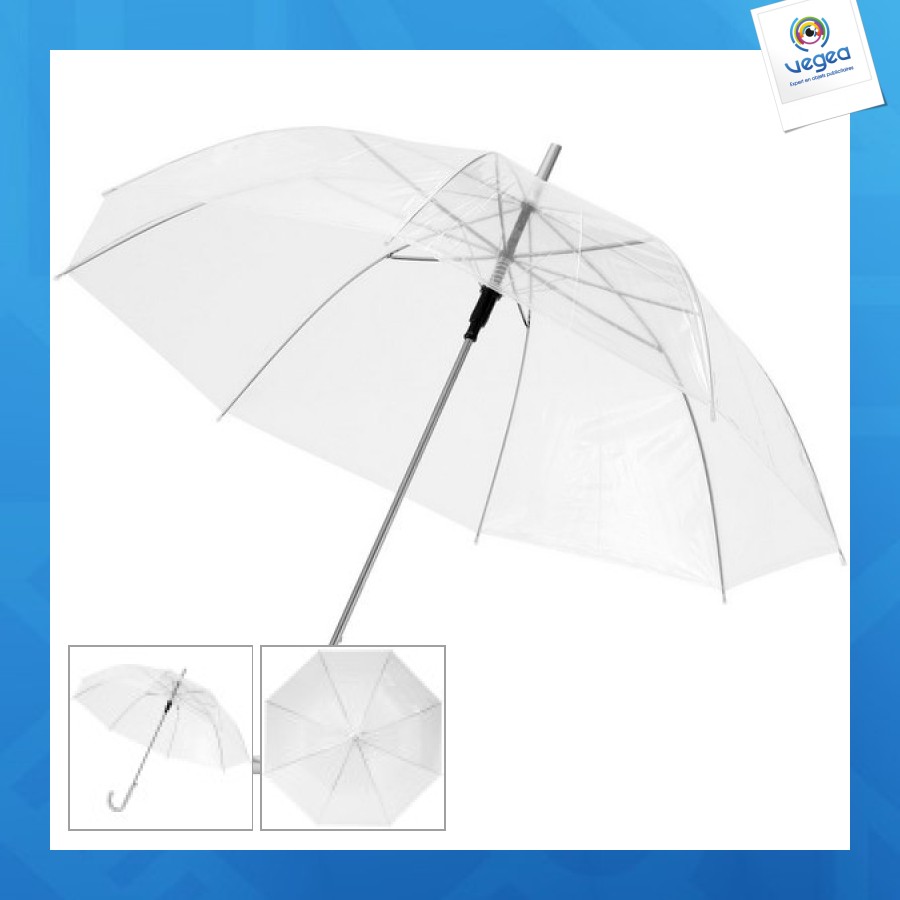 Parapluie personnalisable 23 transparent à ouverture automatique kate
