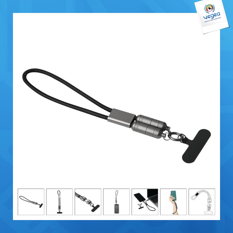 Câble de charge publicitaire et de données