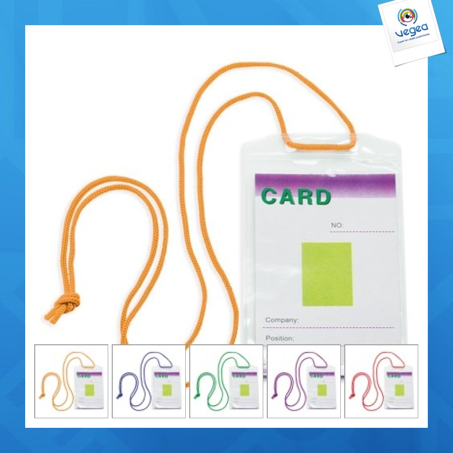 Porte-badge avec logo avec cordon
