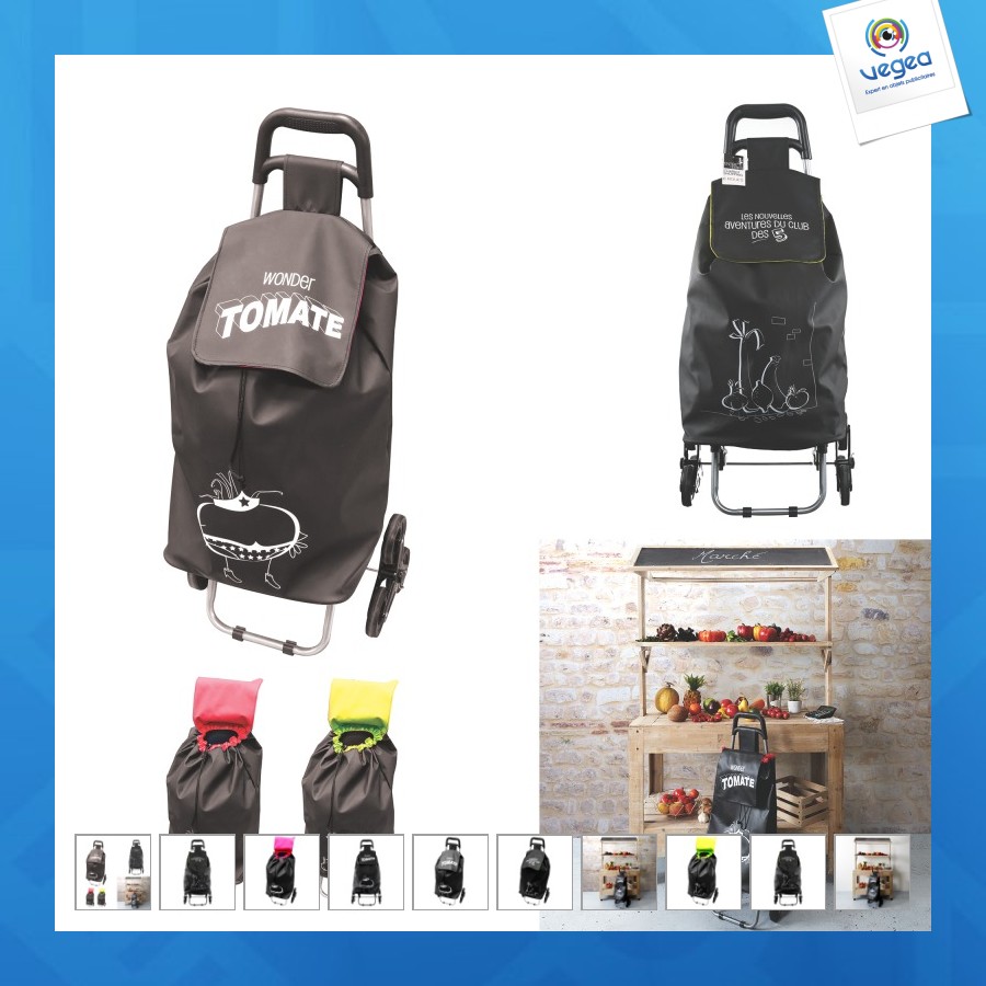 Chariot publicitaire shopping ludik 6 roues, 2-fois assorti