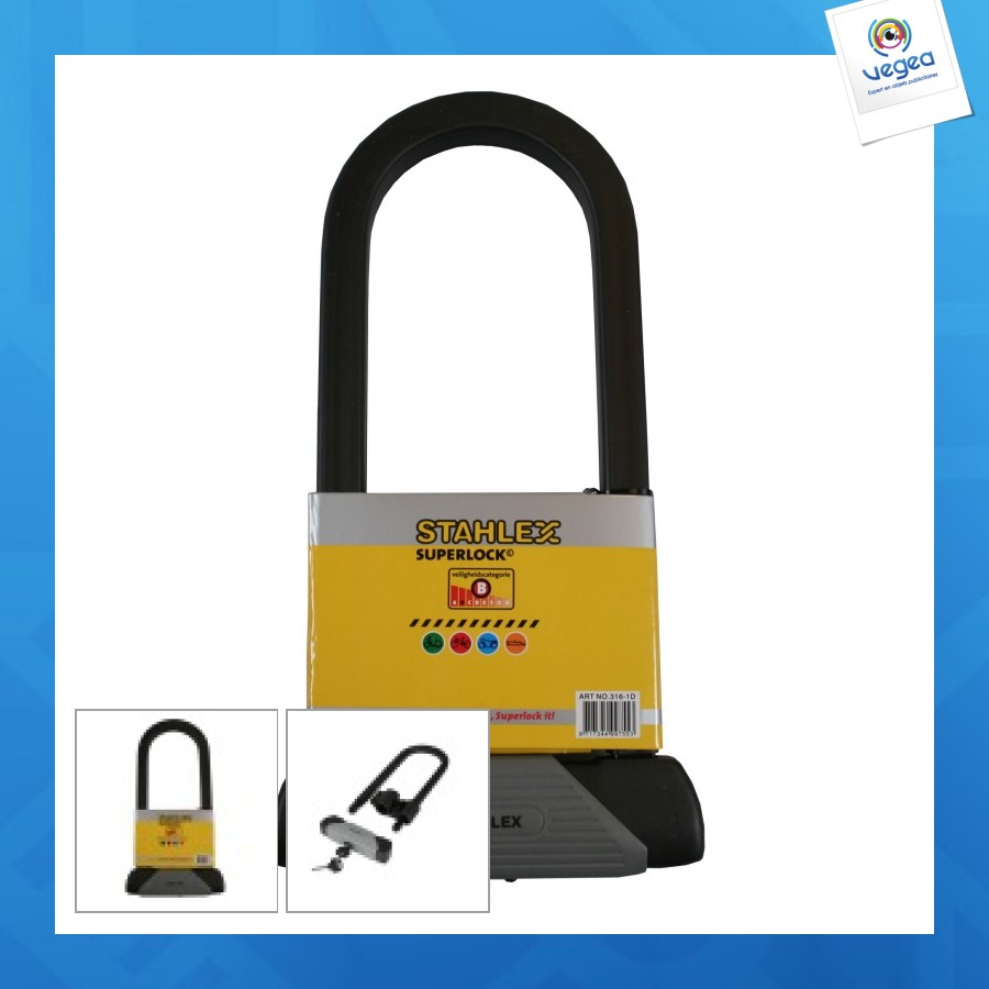 Antivol personnalisable en u 553 167x330mm