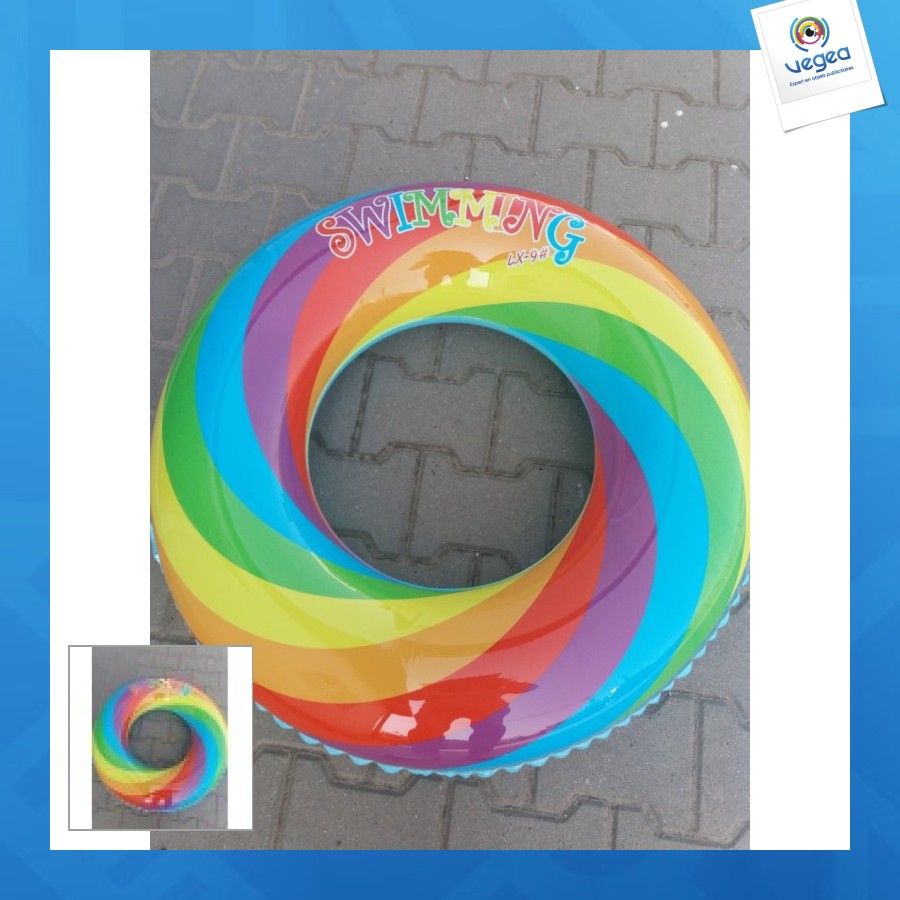 Bouée gonflable publicitaire 90cm rainbow