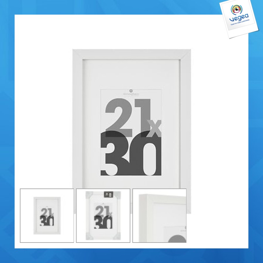 Cadre photo personnalisable bl eva 21x30 dis, blanc