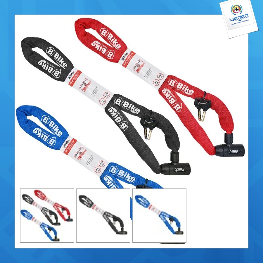 Antivol personnalisé de chaîne de vélo 5x1200mm avec gaine