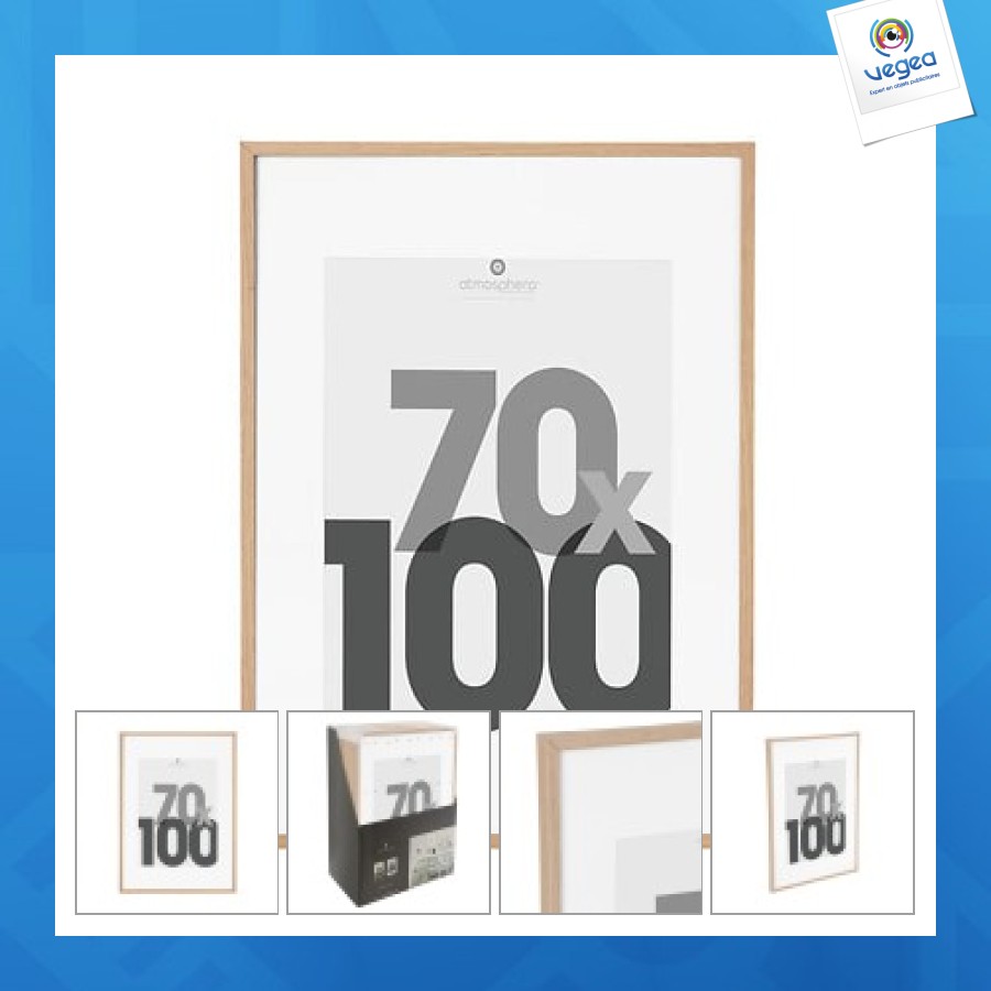 Cadre photo personnalisable naturel eva 70x100 dis, beige