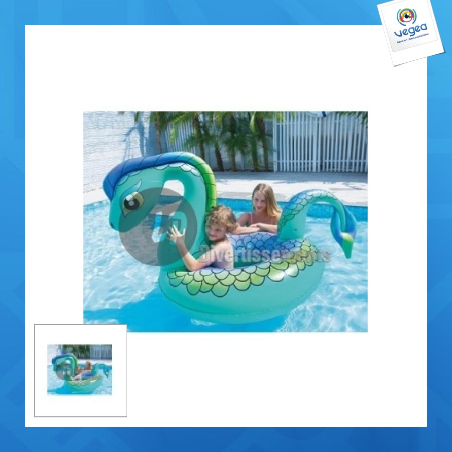 Bouée gonflable personnalisable géante serpent de mer 161x109cm